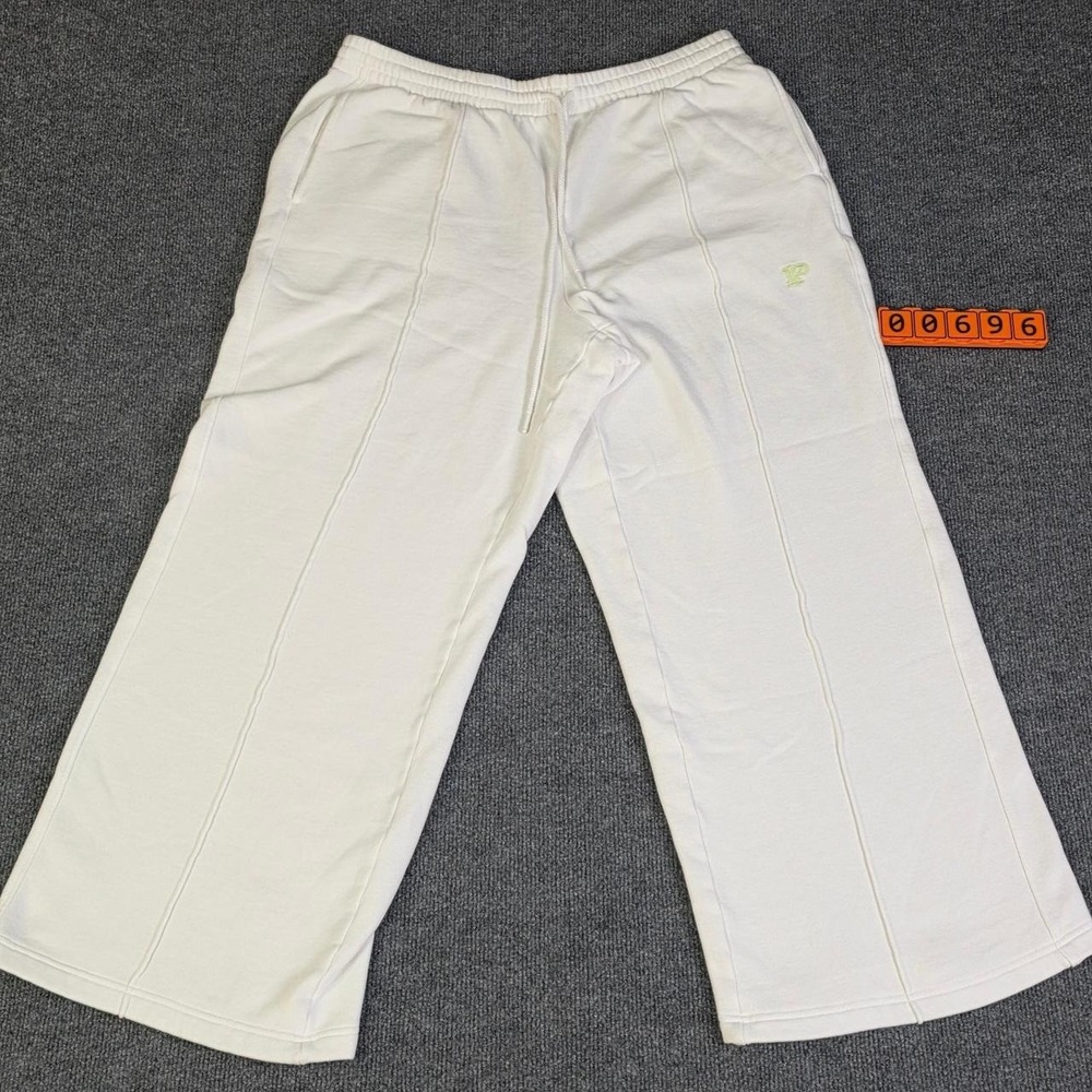 Victoria's Secret PINK white sweatpants with green logo, size XL